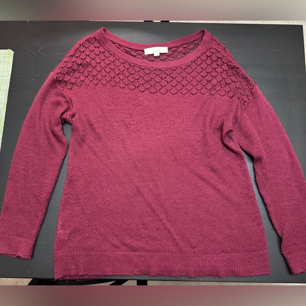 LOFT Women's Burgundy Sweater